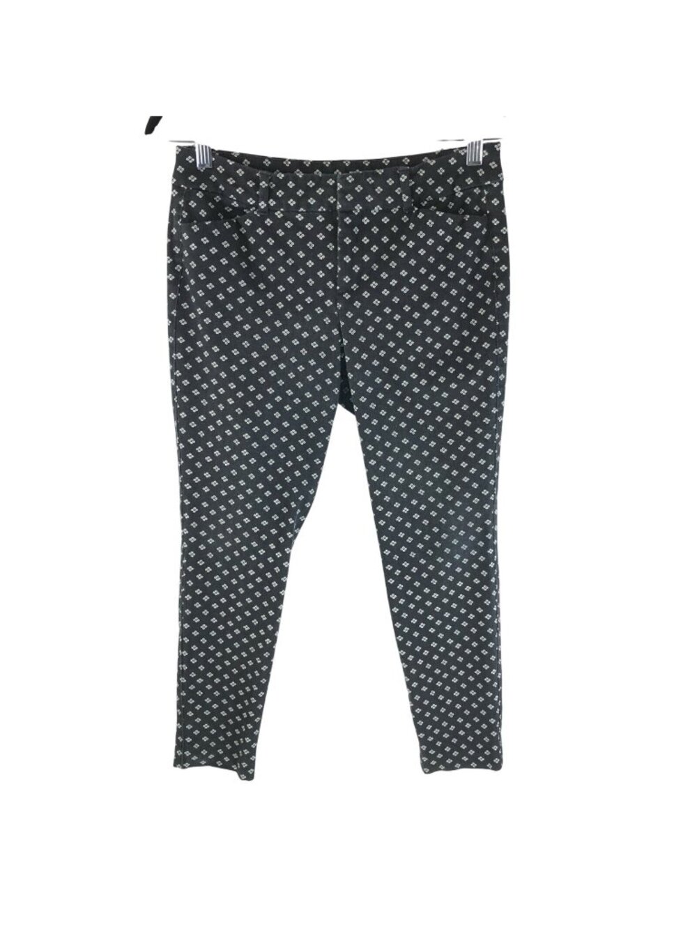 Old Navy Womens Pixie Pants Mid Rise Secret Slim Pockets Geometric Black White 4